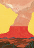 Red Volcano contemporary wall art print by Lily Kong - sold by DROOL