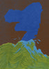 Blue Volcano contemporary wall art print by Lily Kong - sold by DROOL