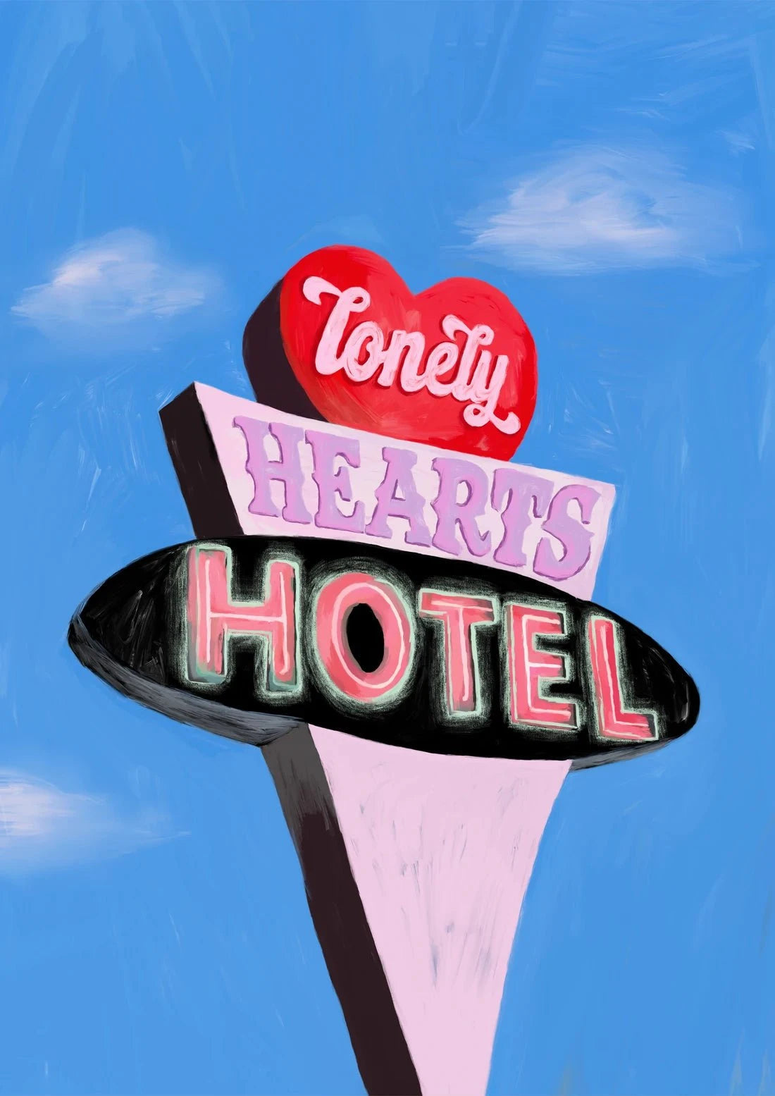 Lonely Hearts Hotel contemporary wall art print by Laurie Campbell - sold by DROOL