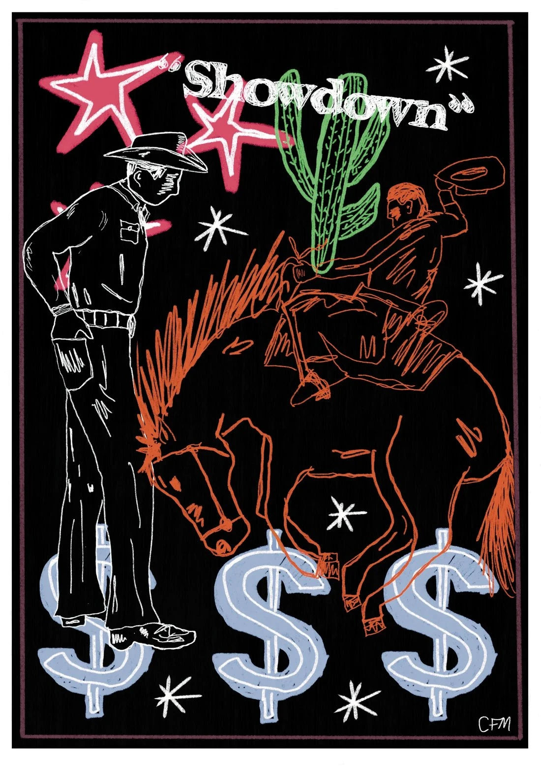 Showdown contemporary wall art print by Caitlin Flood-Molyneux - sold by DROOL