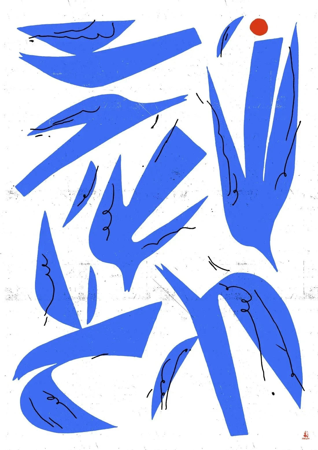 Chirp Machina contemporary wall art print by Floating Bstrd - sold by DROOL