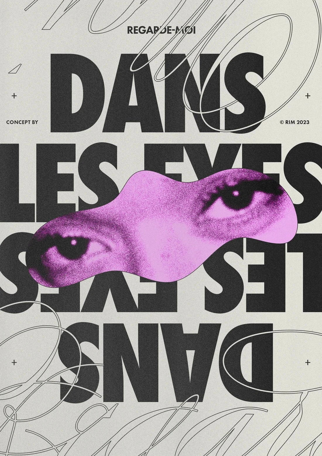 Dans les Eyes contemporary wall art print by RIM Atelier - sold by DROOL