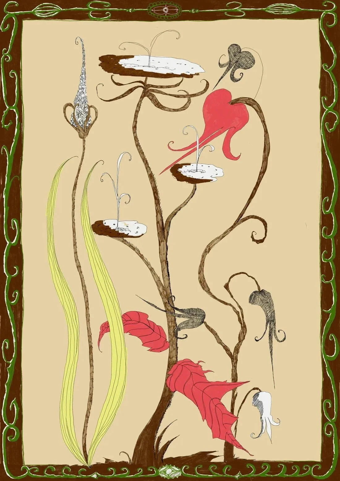 Plants contemporary wall art print by Naia Escribano - sold by DROOL