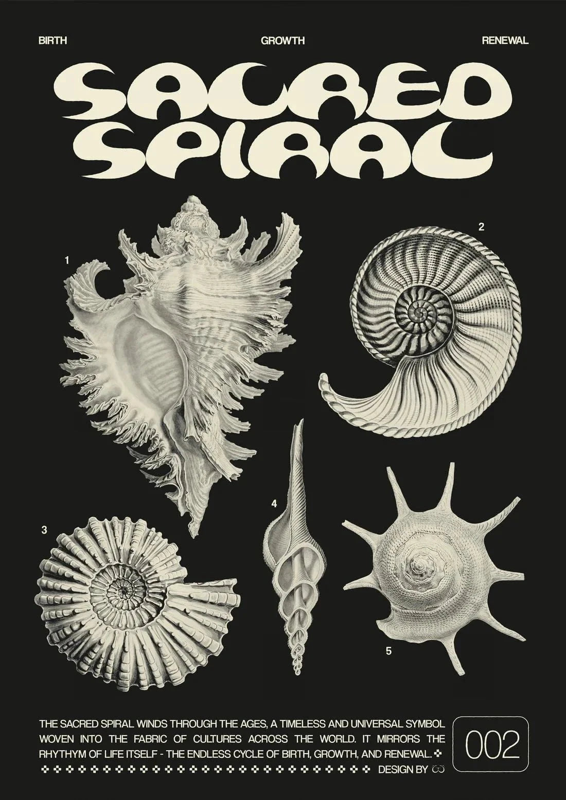 Sacred Spiral contemporary wall art print by Coveposter - sold by DROOL