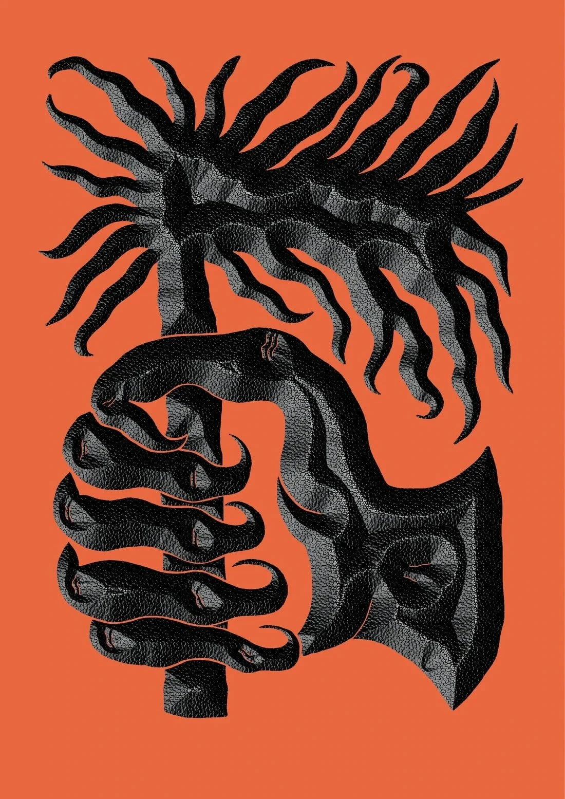 The Old Red Fire contemporary wall art print by Célestin Krier - sold by DROOL