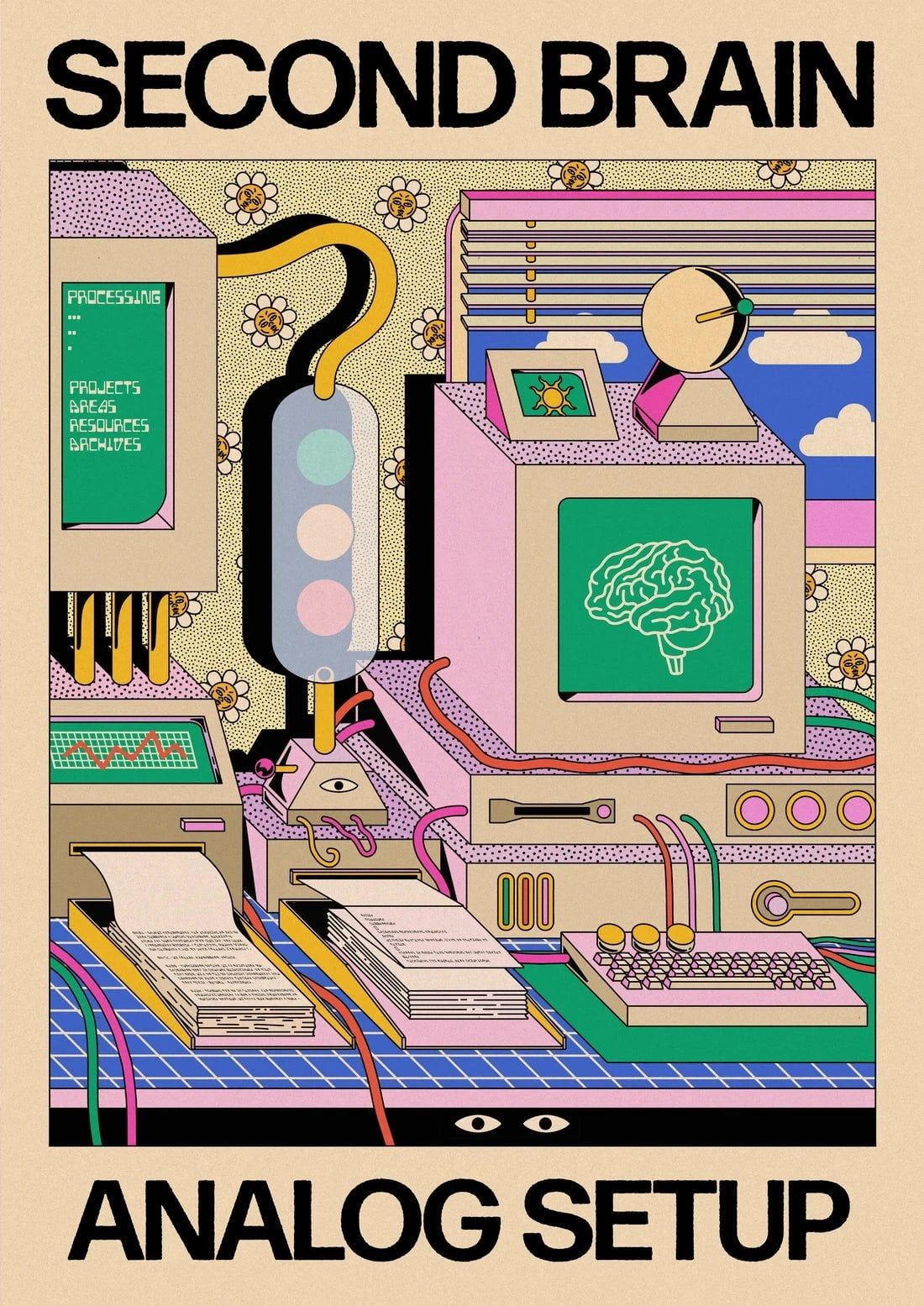 Second Brain contemporary wall art print by Azaazelus - sold by DROOL