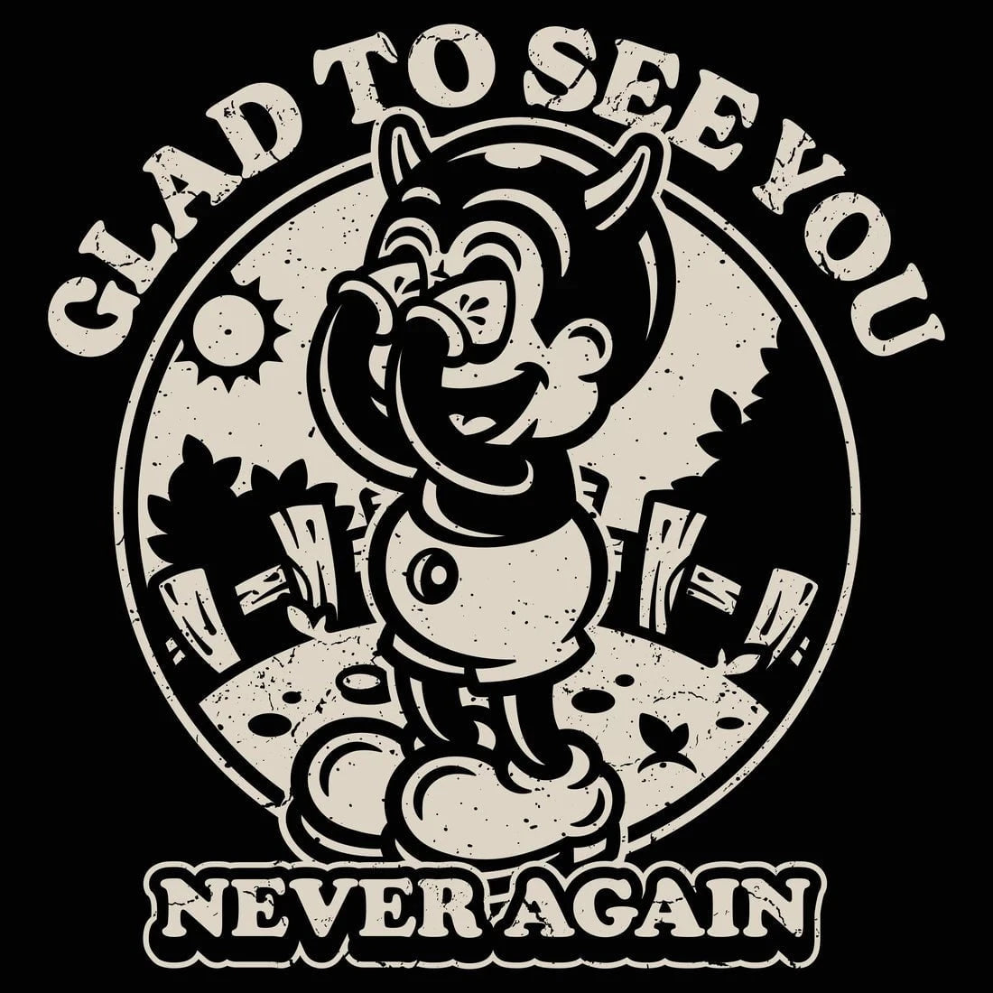 Glad To See You (Never Again) contemporary wall art print by Laserblazt - sold by DROOL