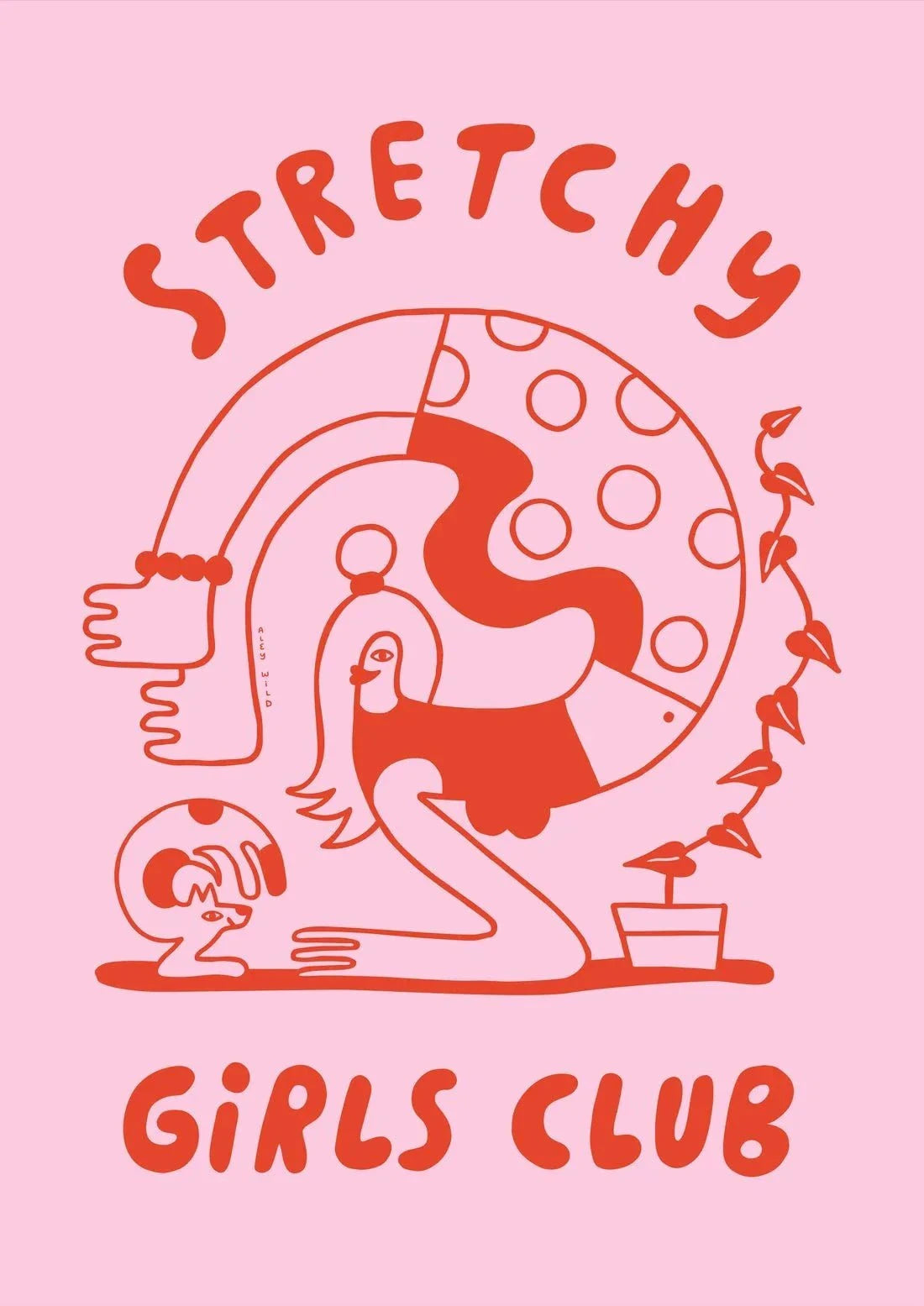 Stretchy Girls Club contemporary wall art print by Aley Wild - sold by DROOL