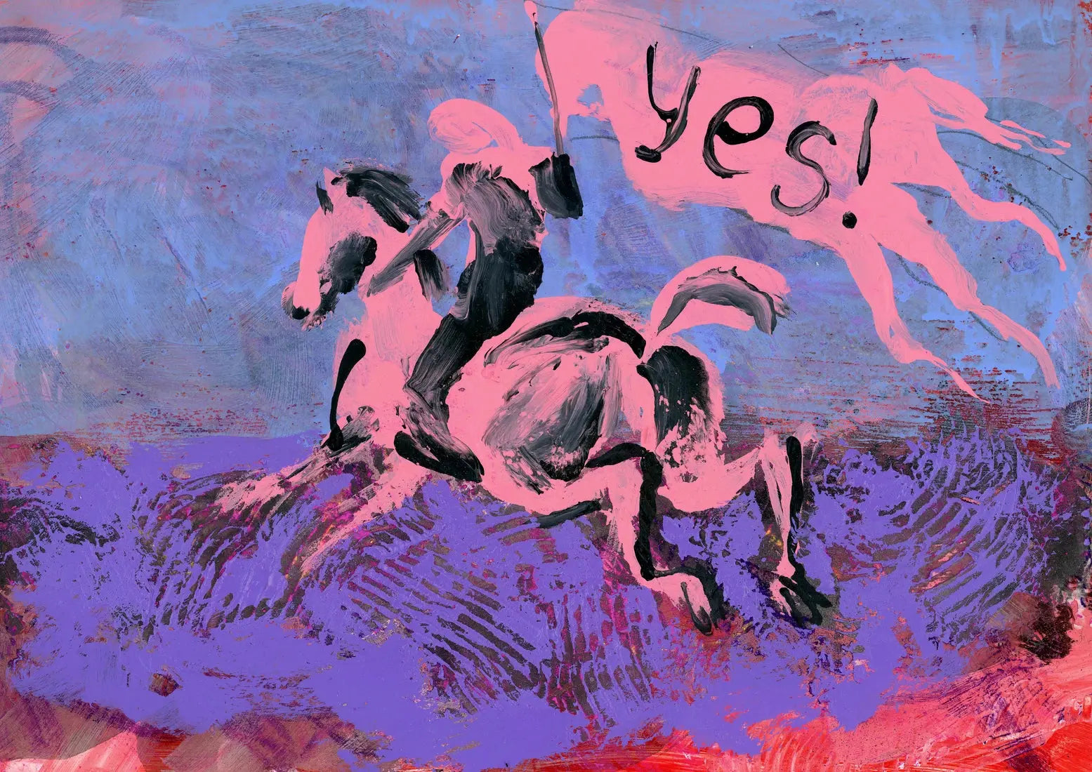 Pink Horse Yes Flag