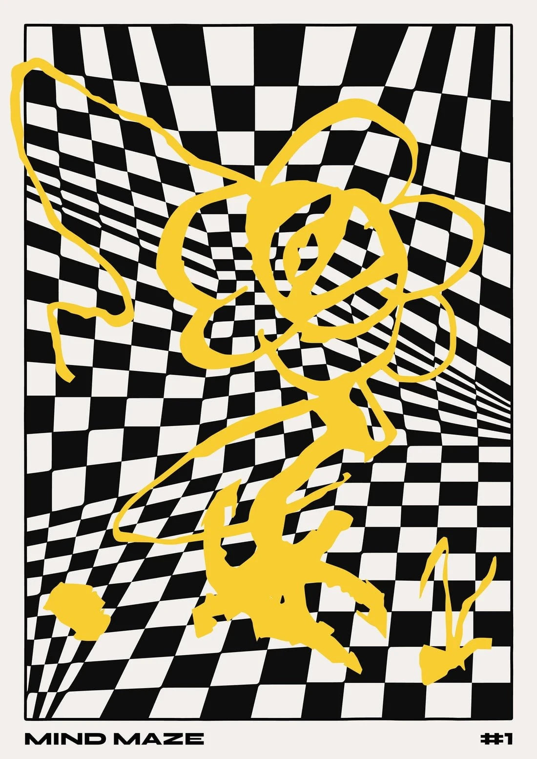 Mind Maze #1 contemporary wall art print by Lou Wang - sold by DROOL
