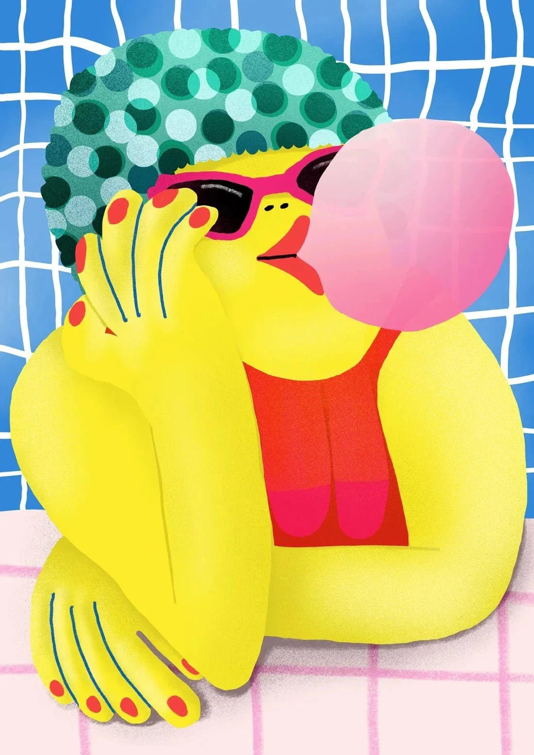 Siesta Frizzante contemporary wall art print by Nina Bachmann - sold by DROOL