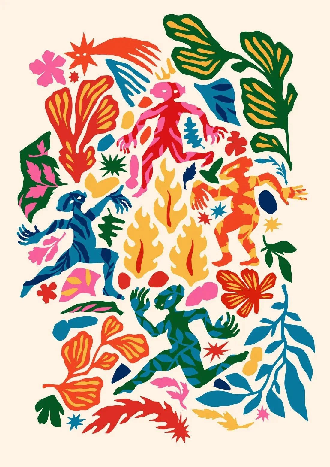 Meeting in the Kaleidoscopic Forest contemporary wall art print by Nick Liefhebber - sold by DROOL