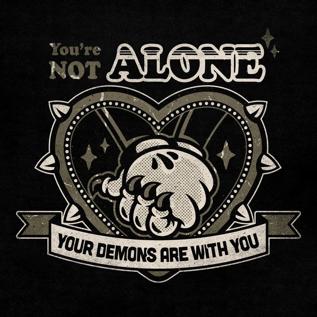 You're Not Alone contemporary wall art print by Laserblazt - sold by DROOL