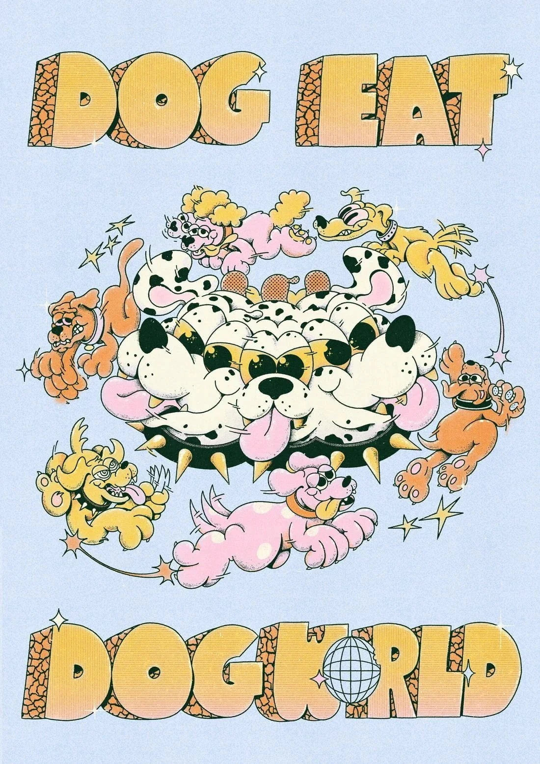Dog Eat Dog World contemporary wall art print by My Sunbeam - sold by DROOL