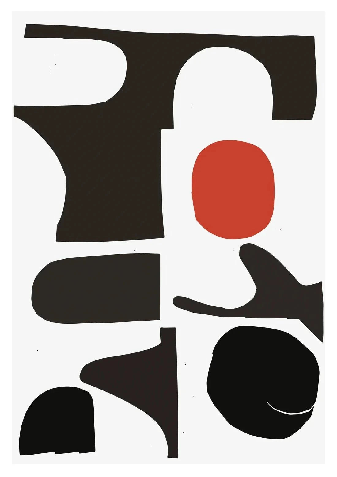 Red Sun Print contemporary wall art print by Rikki Hewitt - sold by DROOL