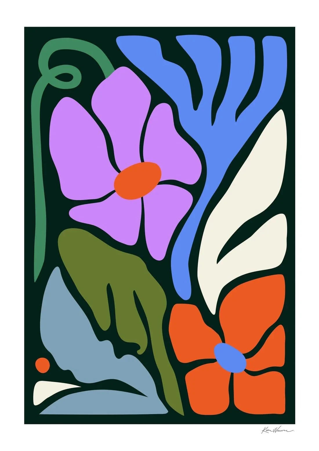 La Décision de la fleur contemporary wall art print by Kim Van Vuuren - sold by DROOL