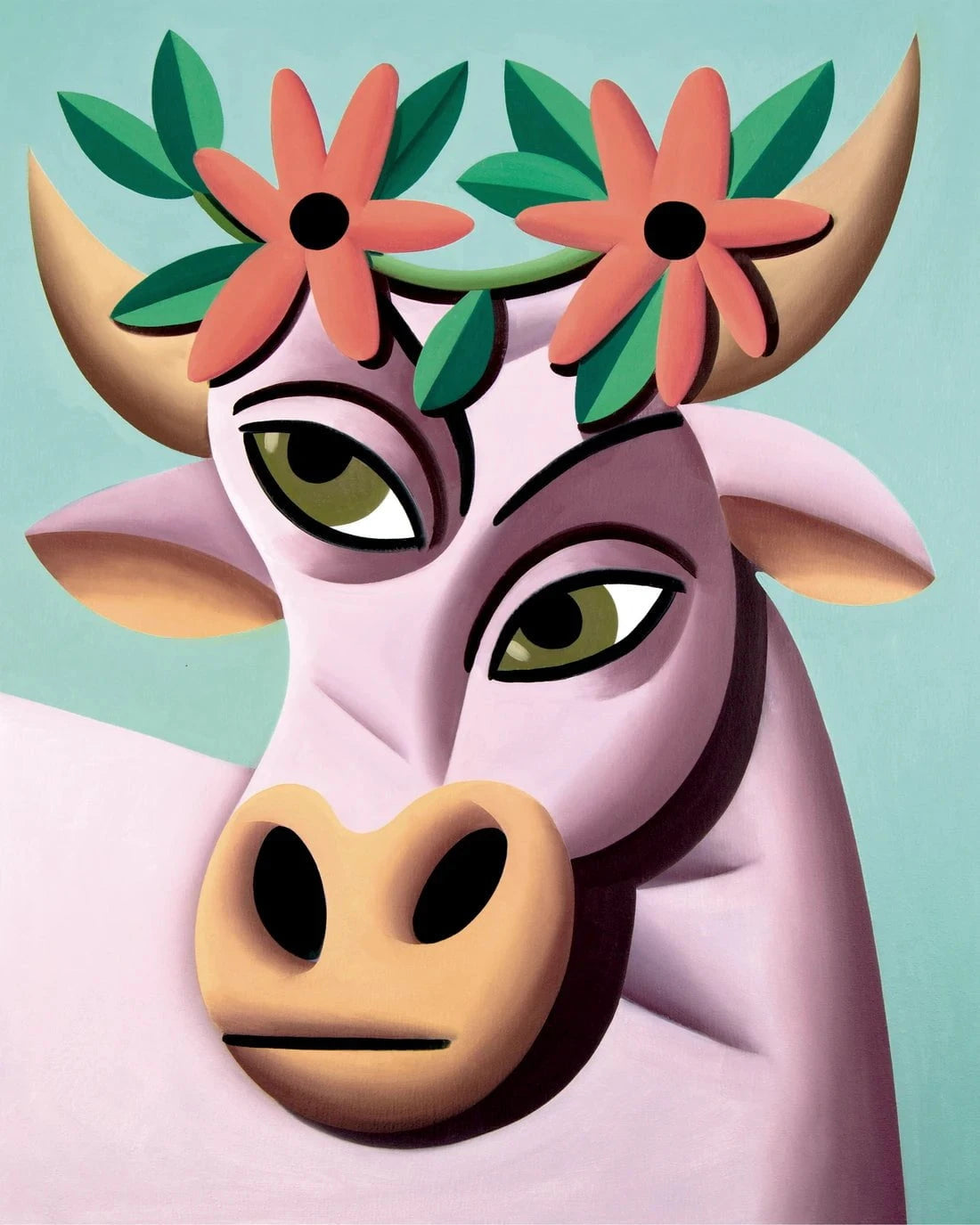 Bull contemporary wall art print by Juan de la Rica - sold by DROOL