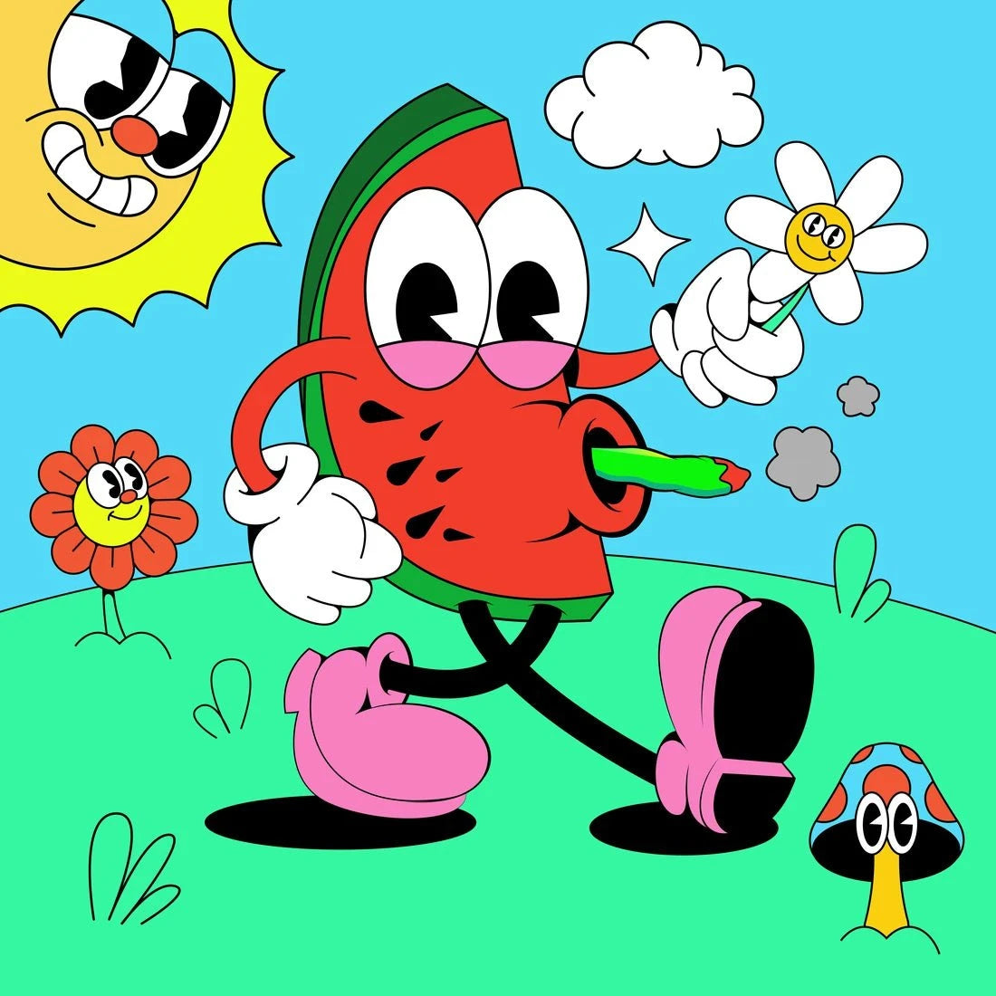 Watermelon contemporary wall art print by Ovcharka - sold by DROOL