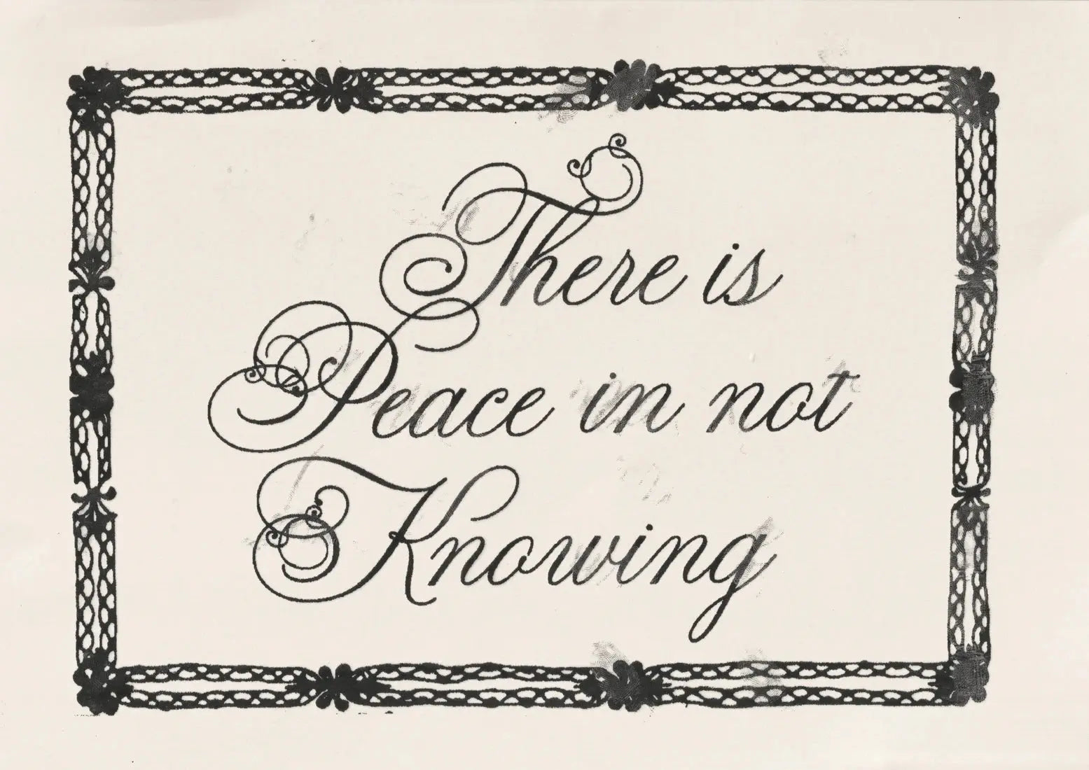 There Is Peace In Not Knowing