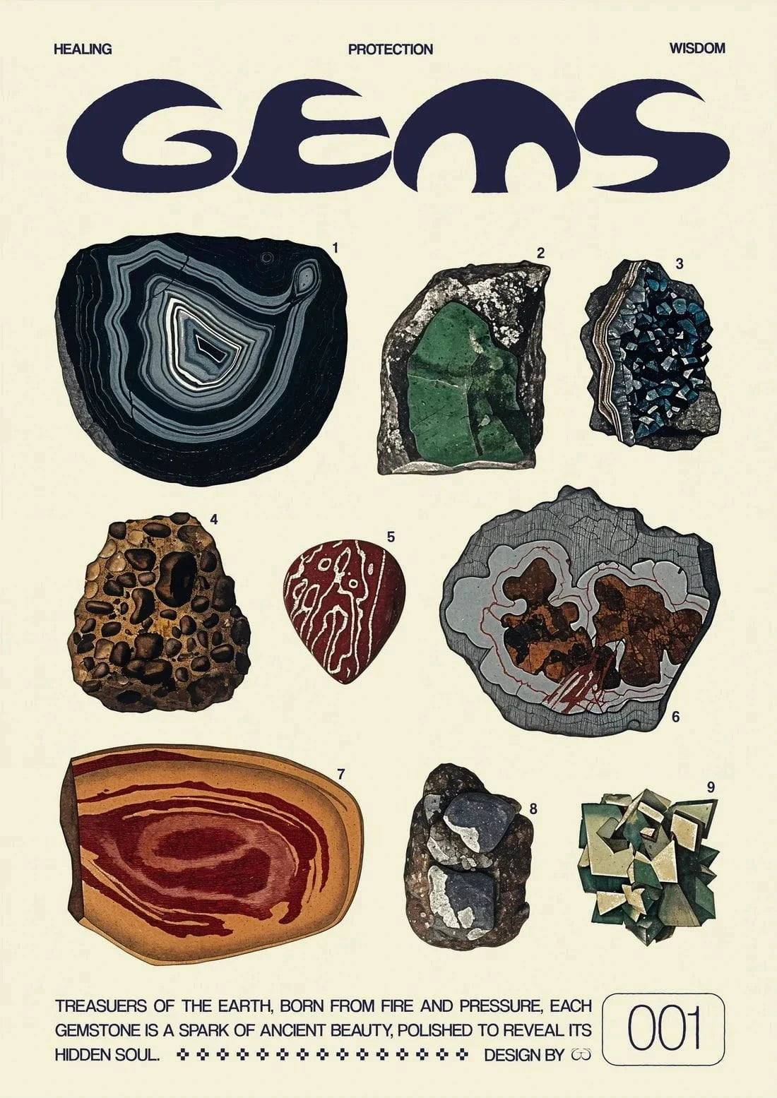 Gems contemporary wall art print by Coveposter - sold by DROOL