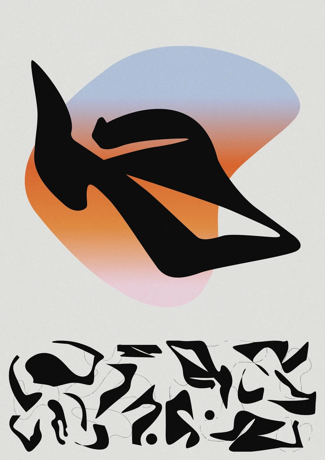 After Jean Arp 01/02 contemporary wall art print by Gabrielle White - sold by DROOL