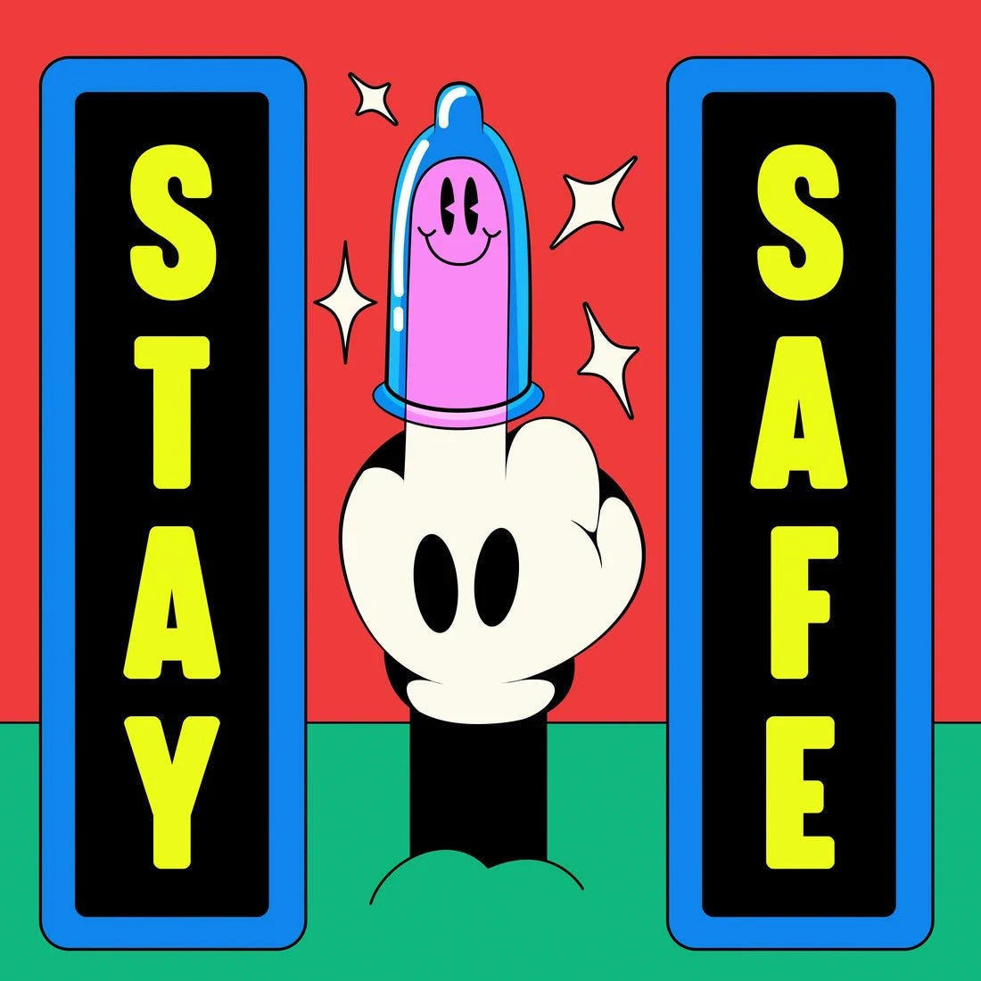 Stay Safe contemporary wall art print by Ovcharka - sold by DROOL