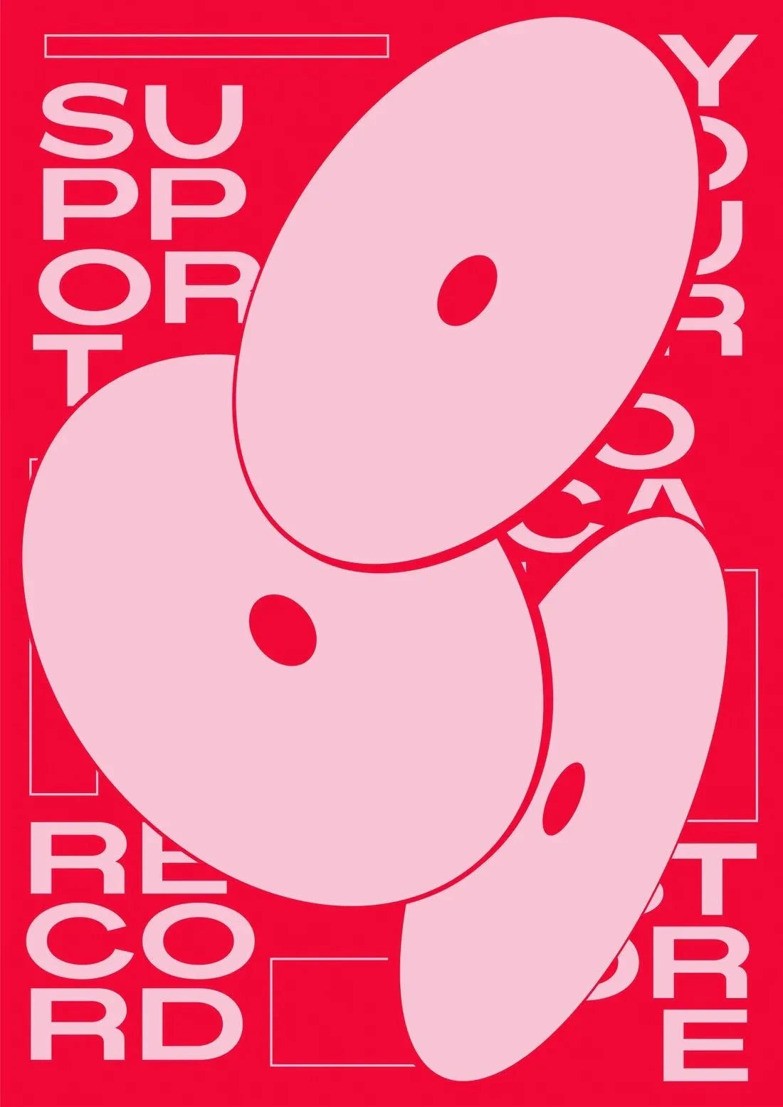 Support Your Local Record Store contemporary wall art print by Jérôme Bizien - sold by DROOL