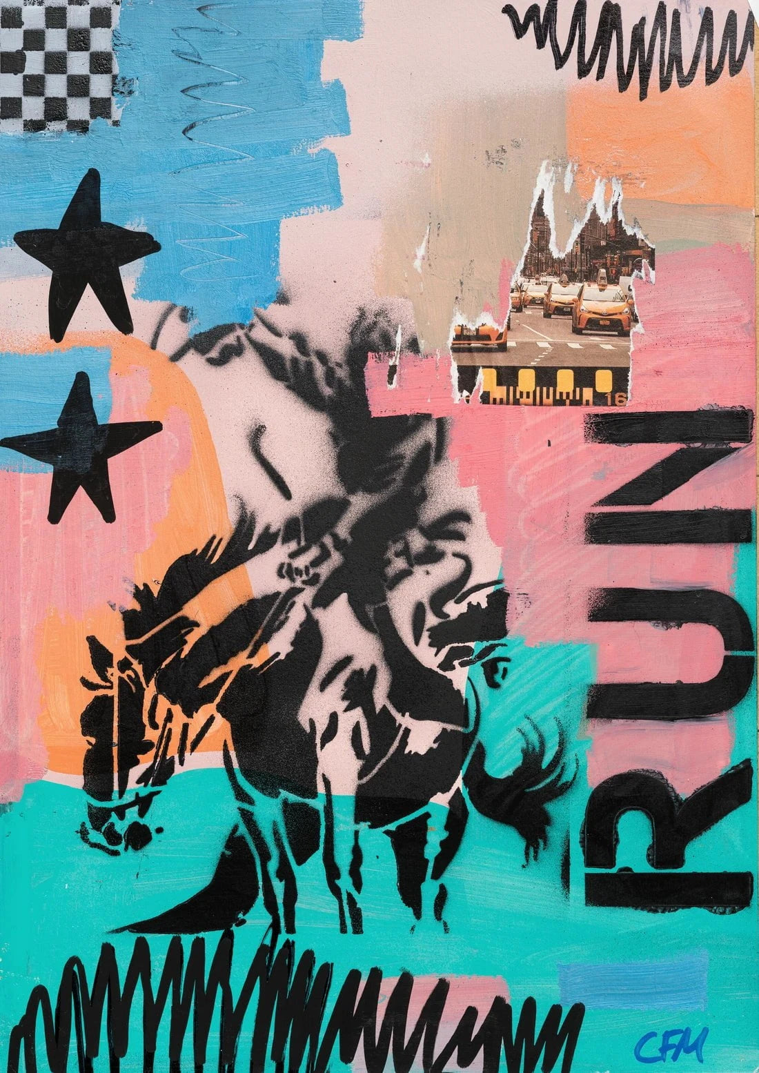 Run contemporary wall art print by Caitlin Flood-Molyneux - sold by DROOL