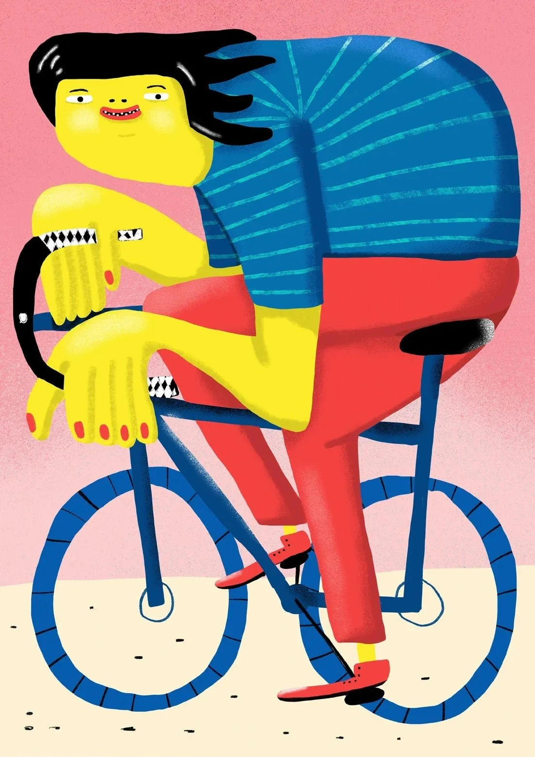 Happy Cycling contemporary wall art print by Nina Bachmann - sold by DROOL
