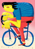 Happy Cycling contemporary wall art print by Nina Bachmann - sold by DROOL