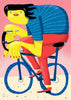 Happy Cycling contemporary wall art print by Nina Bachmann - sold by DROOL