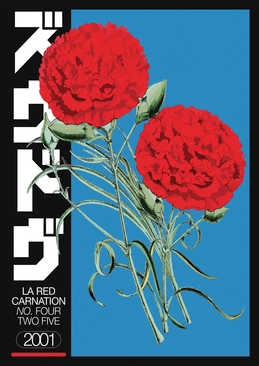 LA RED CARNATION contemporary wall art print by George Kempster - sold by DROOL