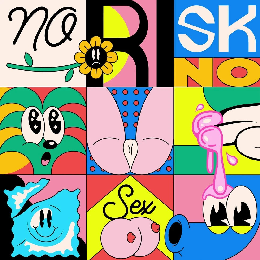 No risk no sex contemporary wall art print by Ovcharka - sold by DROOL