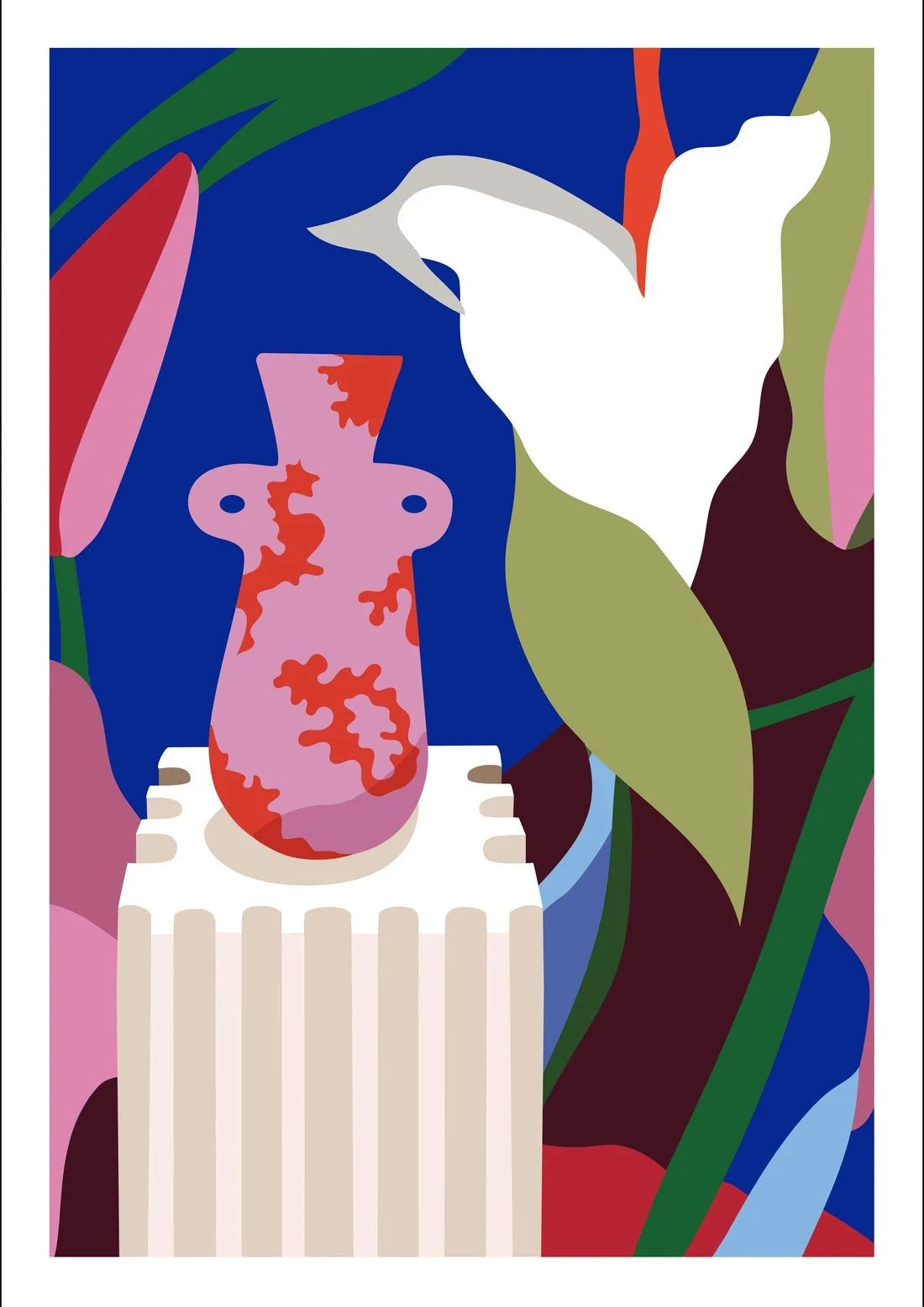 Lily Vase contemporary wall art print by Kim Van Vuuren - sold by DROOL
