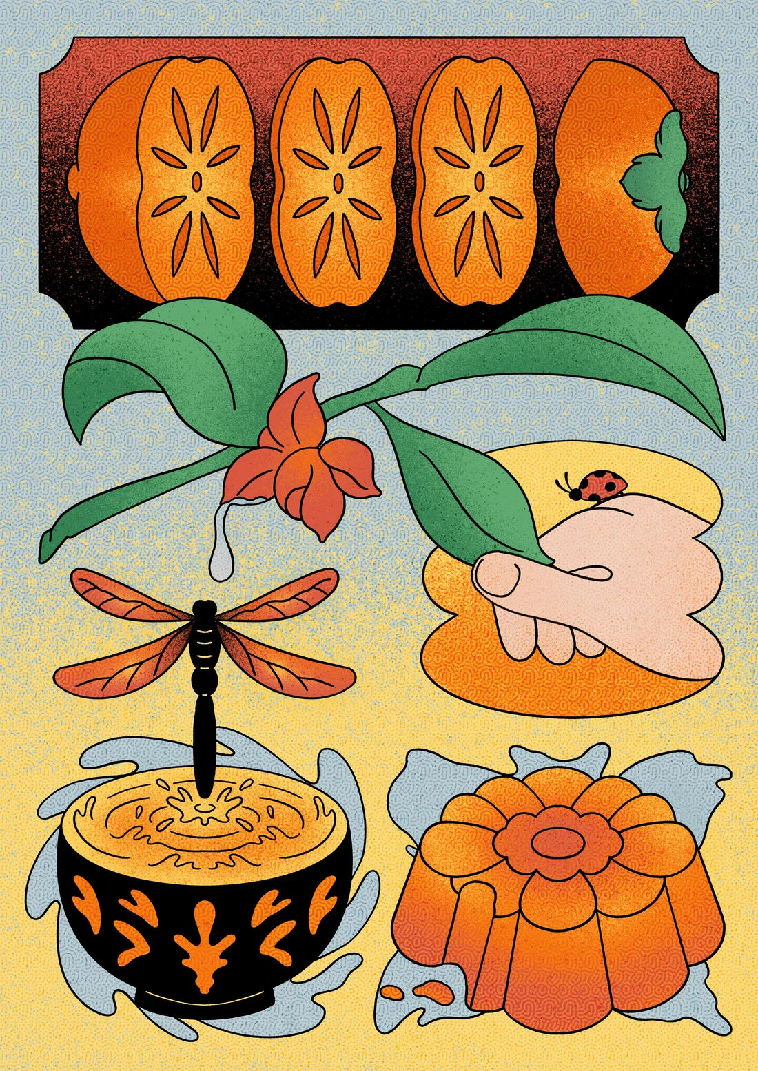 Persimmon Dreams contemporary wall art print by Erica Lee - sold by DROOL