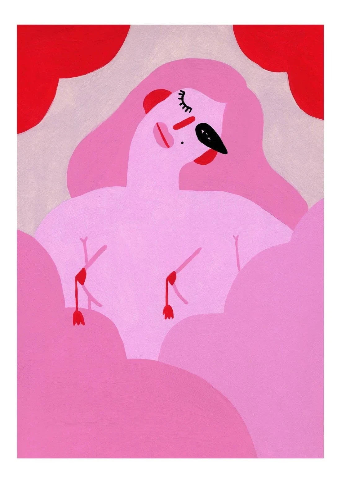 Flirty contemporary wall art print by Kissi Ussuki - sold by DROOL