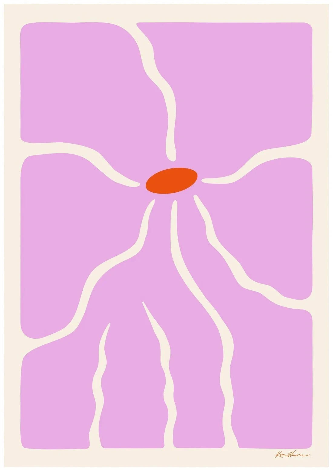 Pink ´n`Poisonous contemporary wall art print by Kim Van Vuuren - sold by DROOL