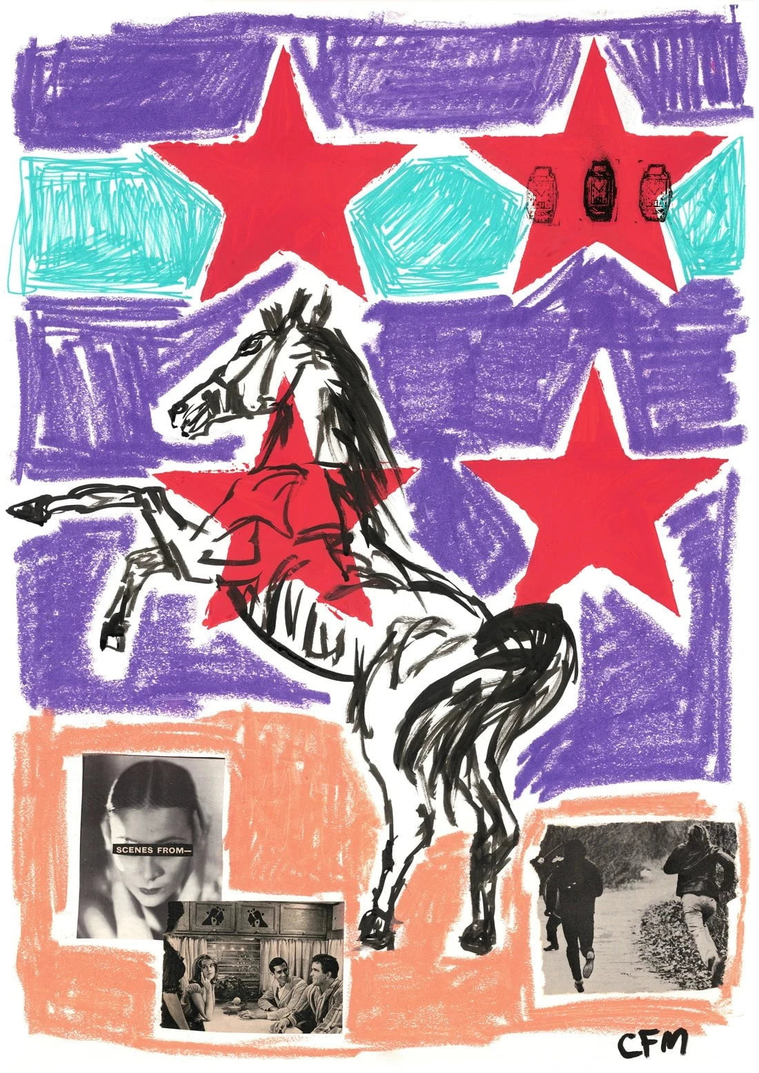 Scenes From contemporary wall art print by Caitlin Flood-Molyneux - sold by DROOL