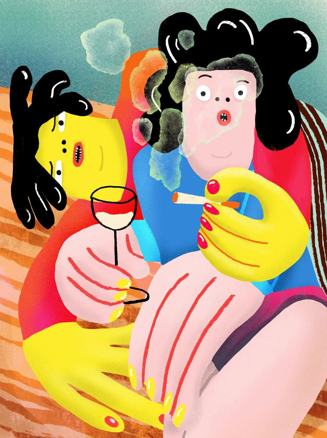 Wine Time contemporary wall art print by Nina Bachmann - sold by DROOL