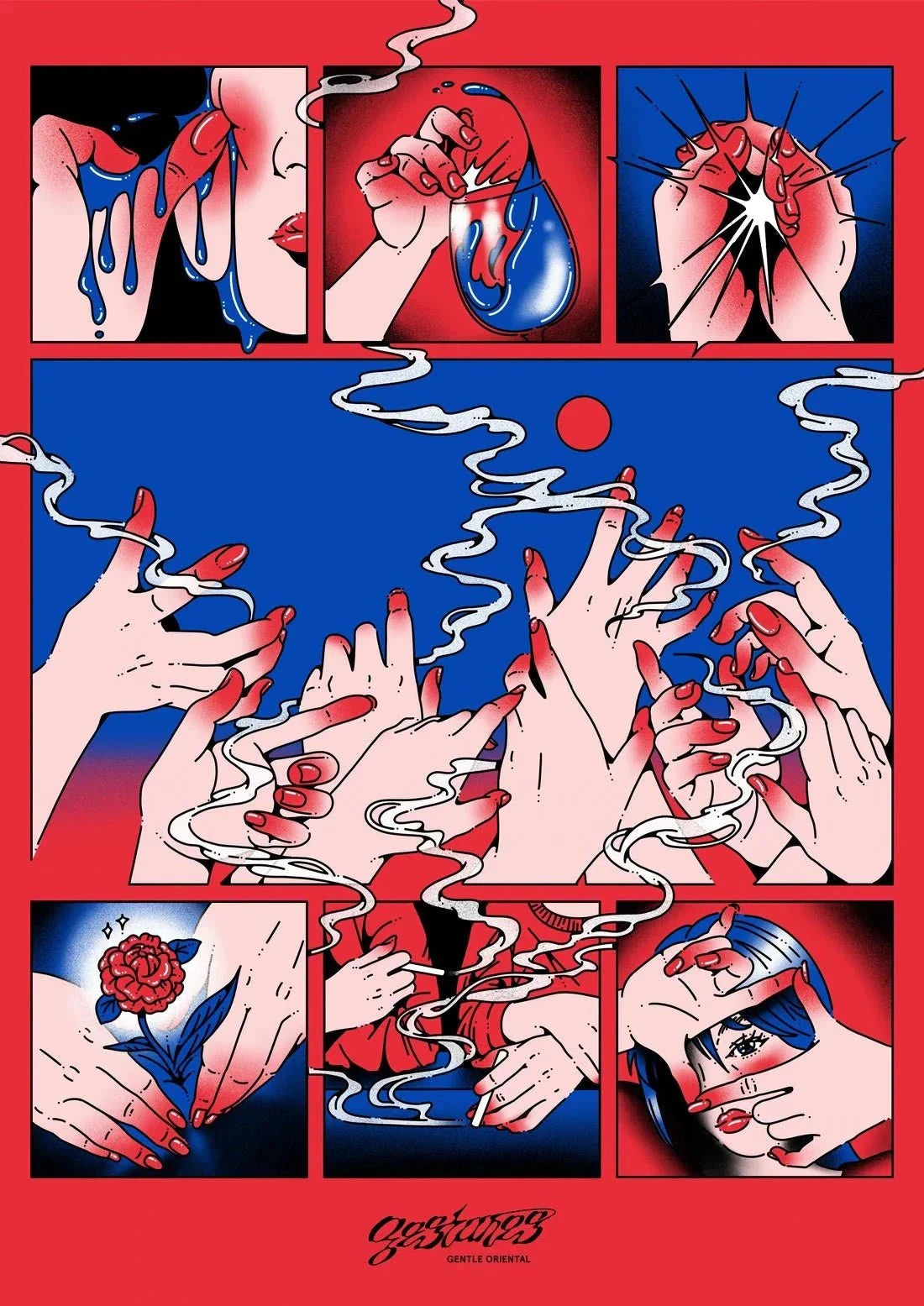 Gestures contemporary wall art print by Gentle Oriental - sold by DROOL