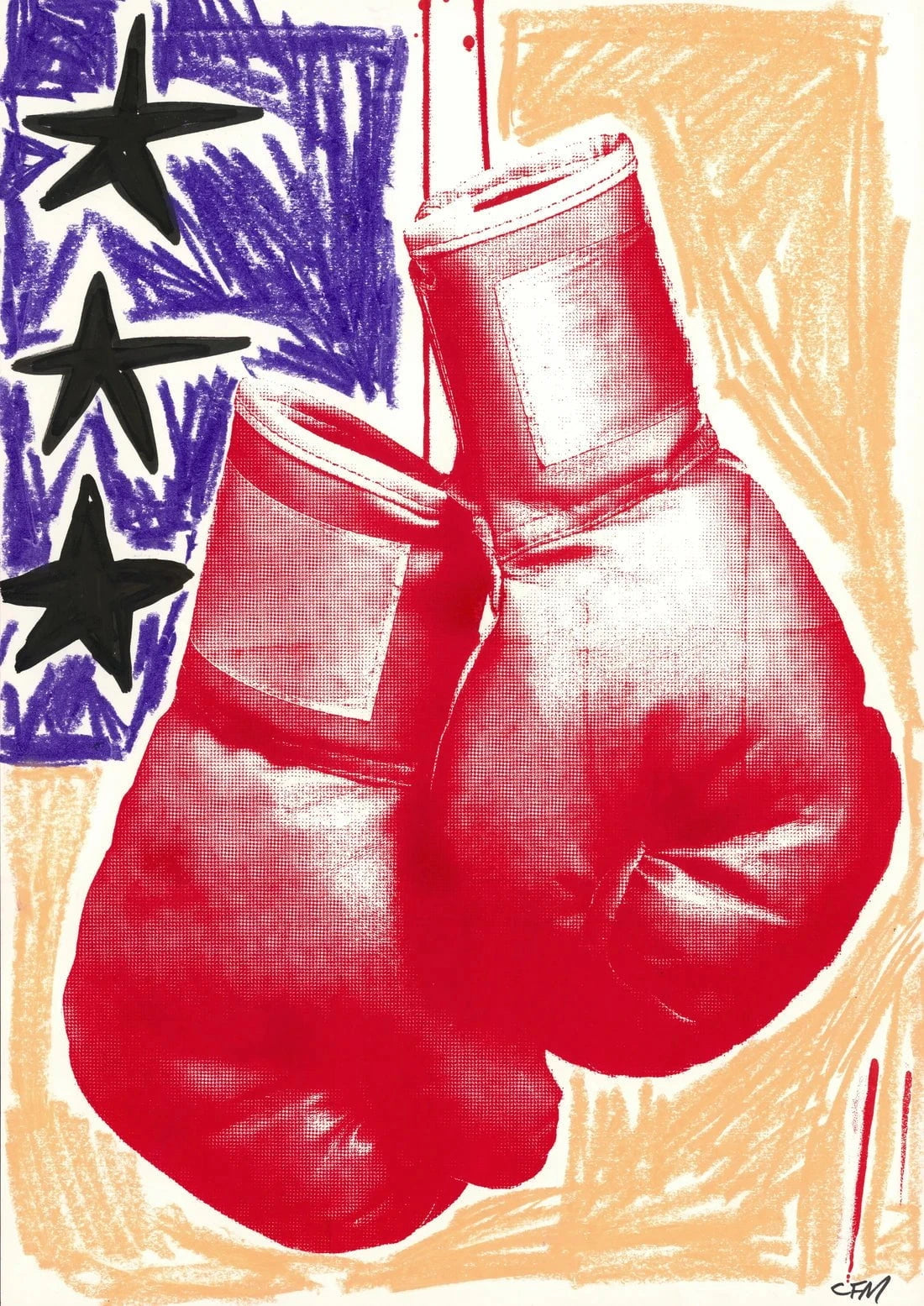 Boxing Gloves contemporary wall art print by Caitlin Flood-Molyneux - sold by DROOL