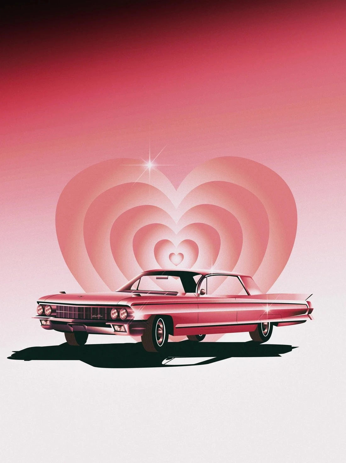 Pink Ride contemporary wall art print by Paulina Almira - sold by DROOL