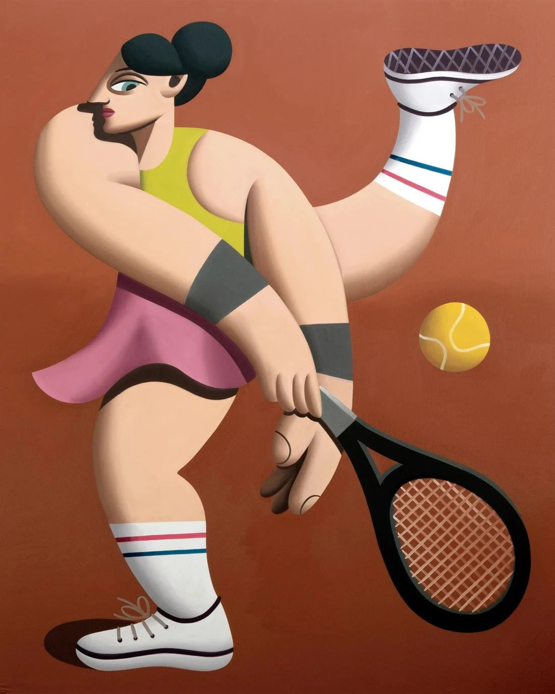 Tennis player contemporary wall art print by Juan de la Rica - sold by DROOL