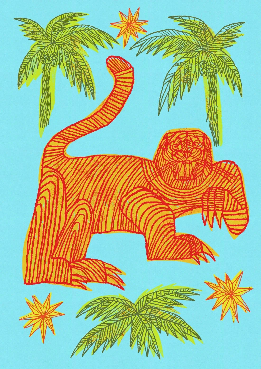 Le Tigre contemporary wall art print by Kwonny - sold by DROOL