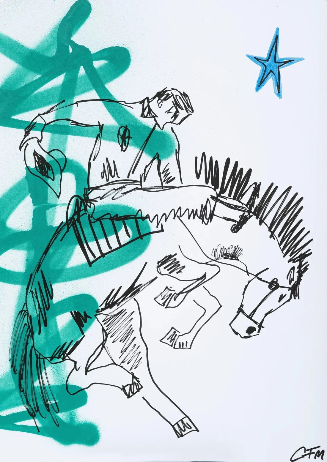 Roundup contemporary wall art print by Caitlin Flood-Molyneux - sold by DROOL