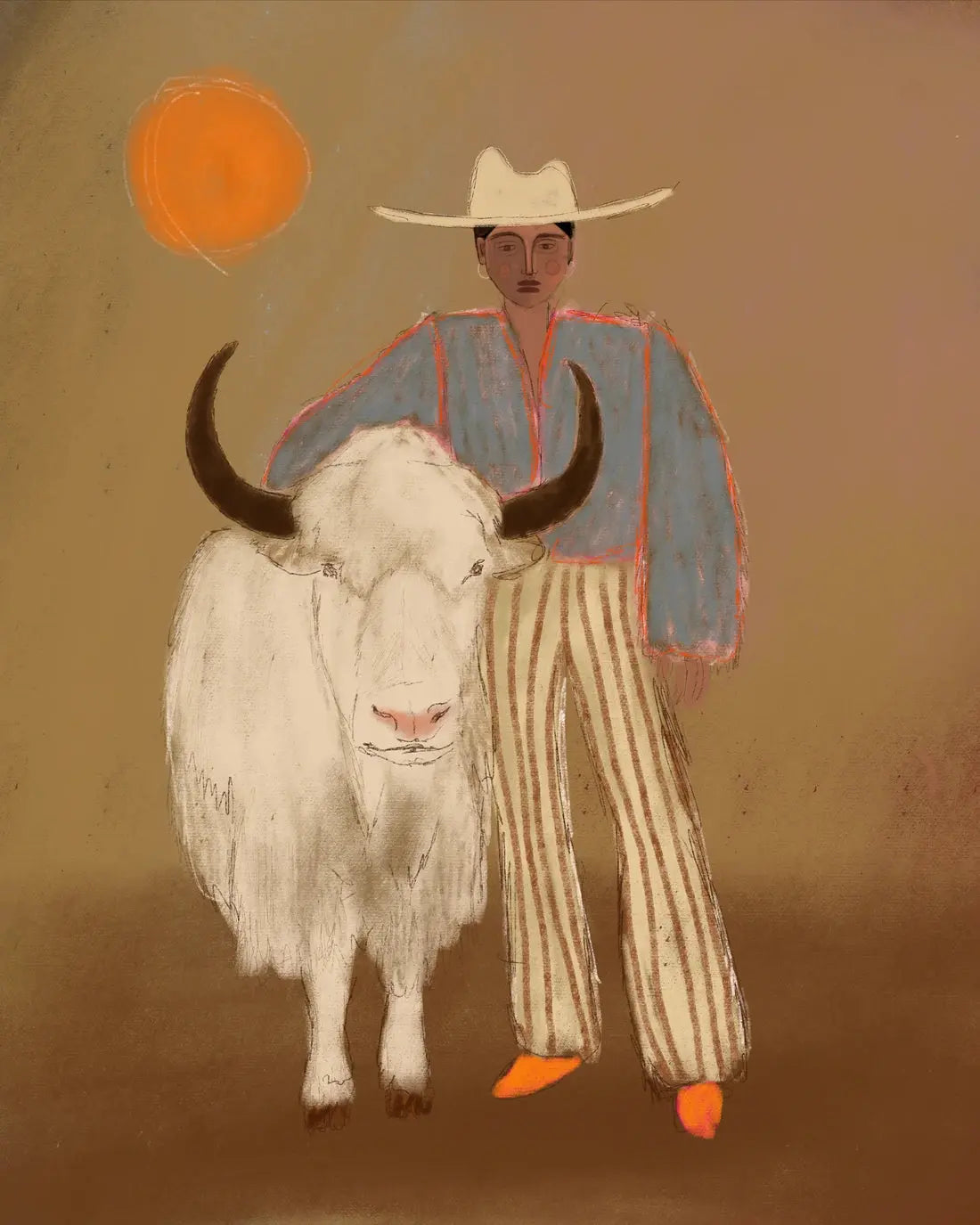 Cow And Girl