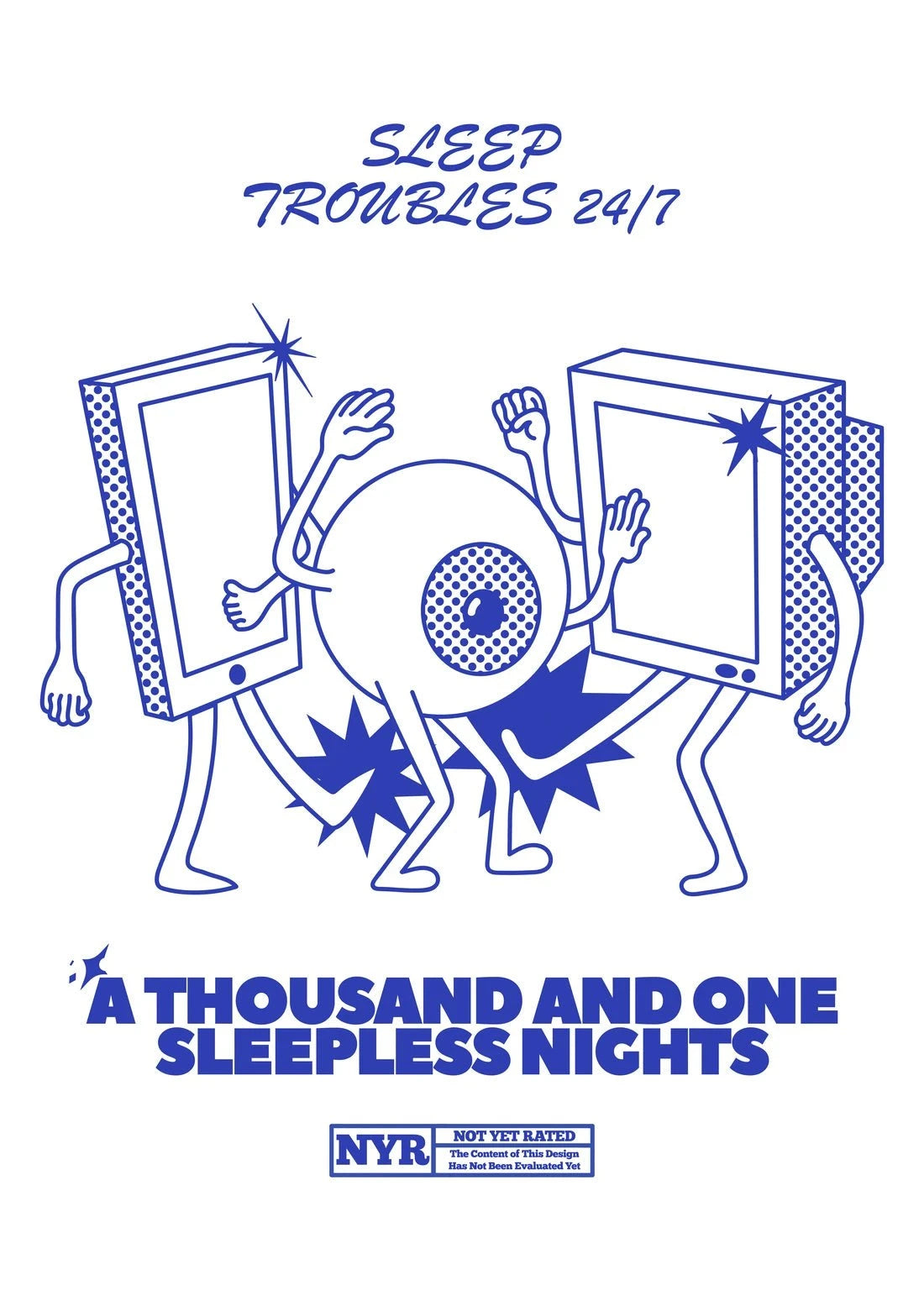 Sleep Troubles contemporary wall art print by Carilla Karahan - sold by DROOL