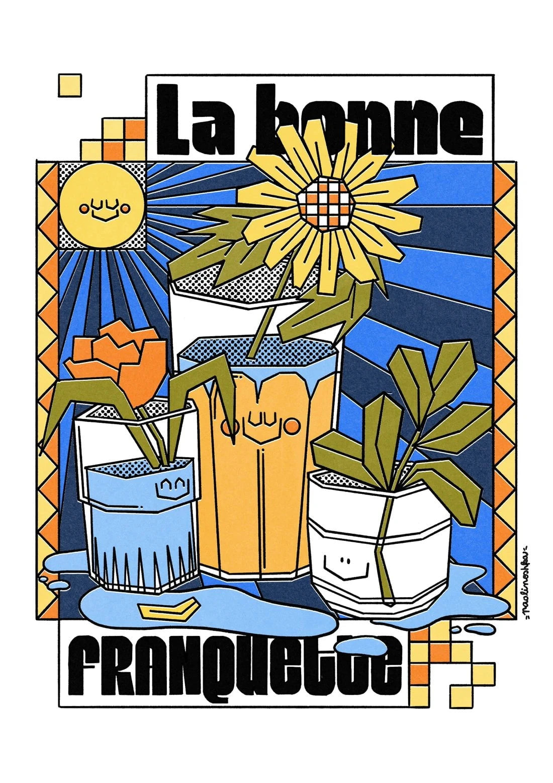 Bonne Franquette contemporary wall art print by Paolinoshka - sold by DROOL