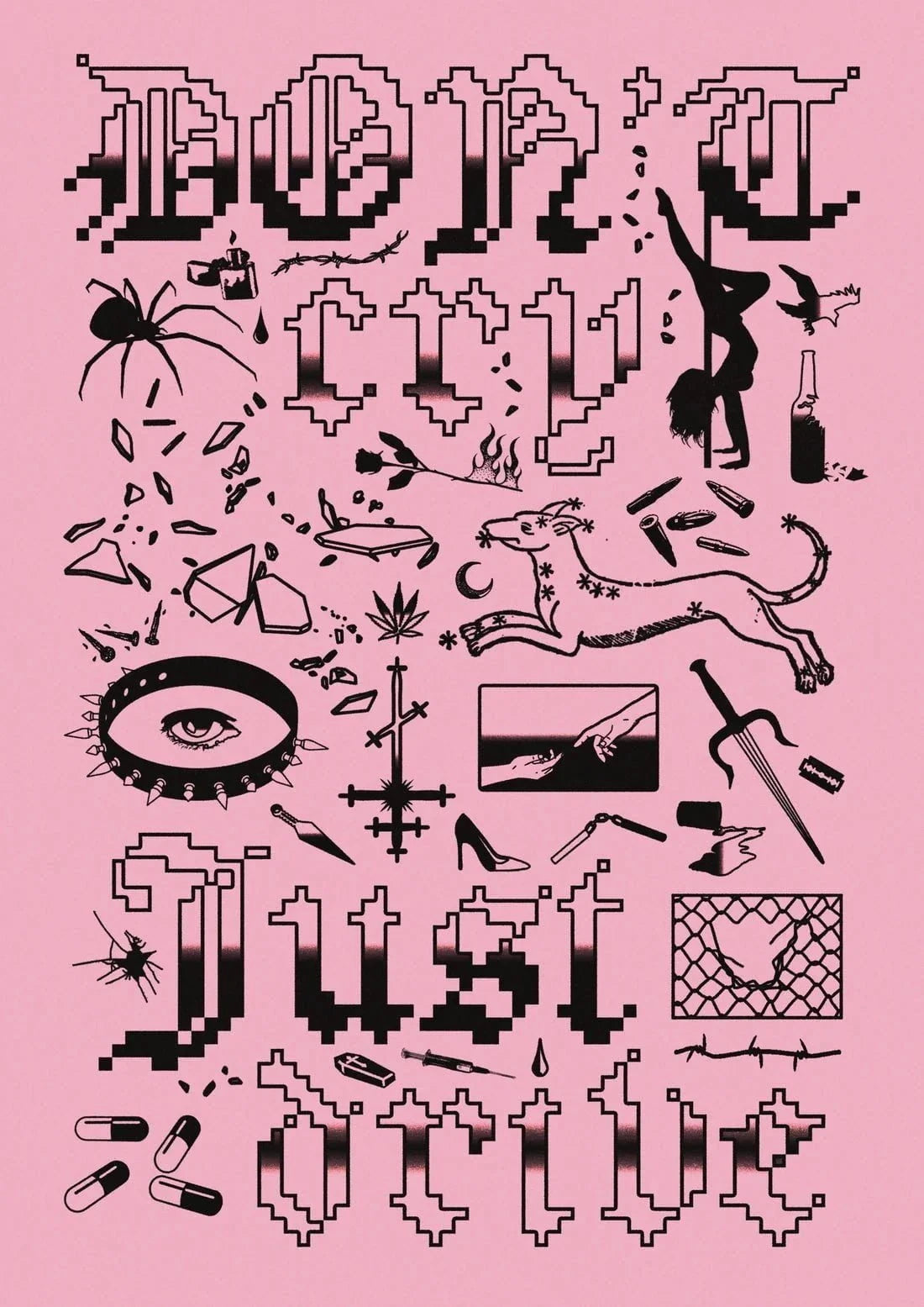 Don't Cry, Just Drive contemporary wall art print by Utsav Verma - sold by DROOL