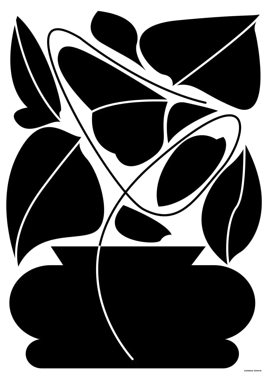 Potted plant contemporary wall art print by Konrad Grafik - sold by DROOL